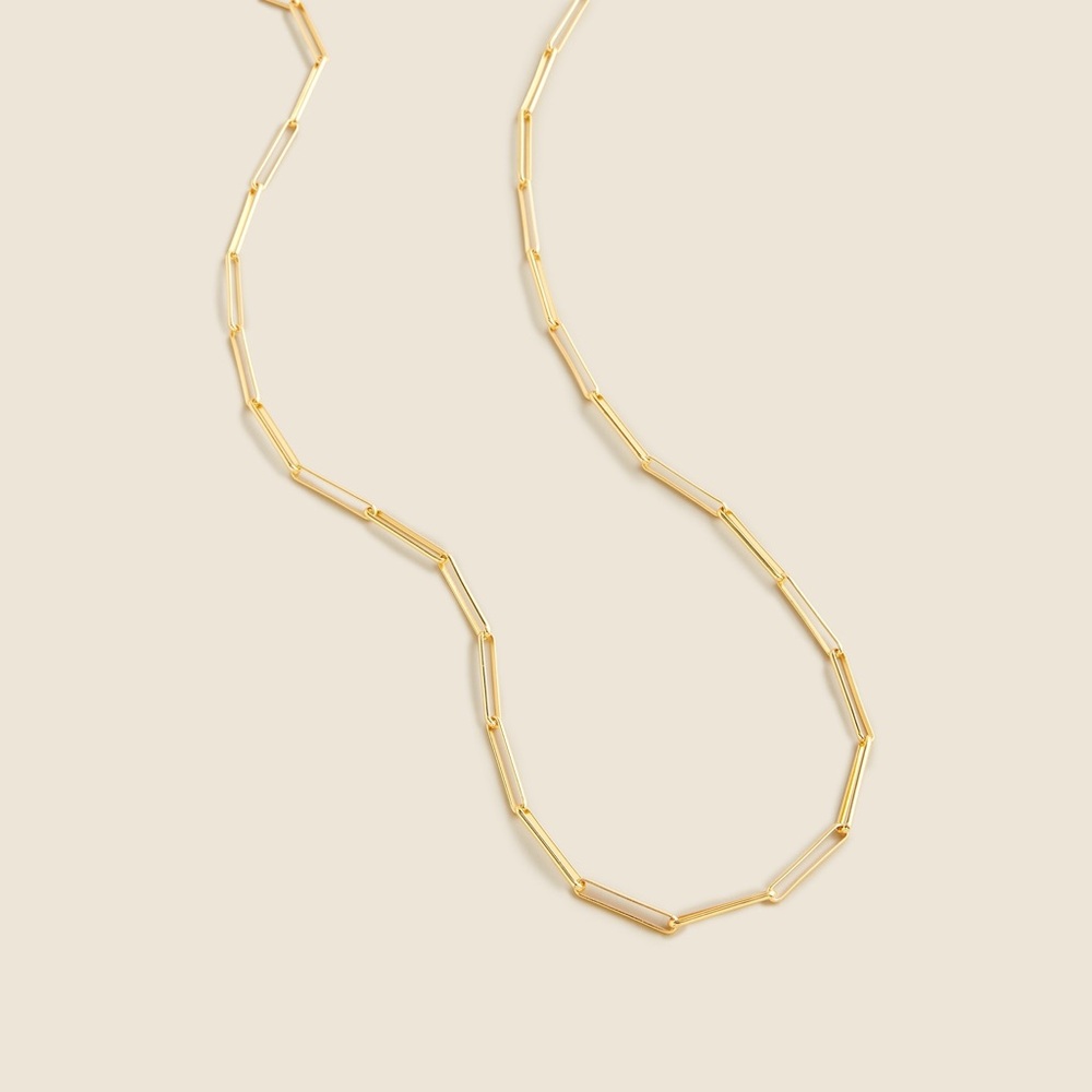 J. Crew Dainty gold-plated paper-clip necklace in‎ shiny matte gold